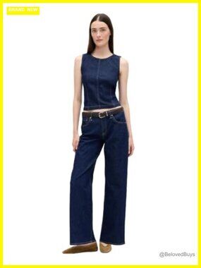 Low Rise Loose Fit Jeans Stretch Cotton Straight Leg